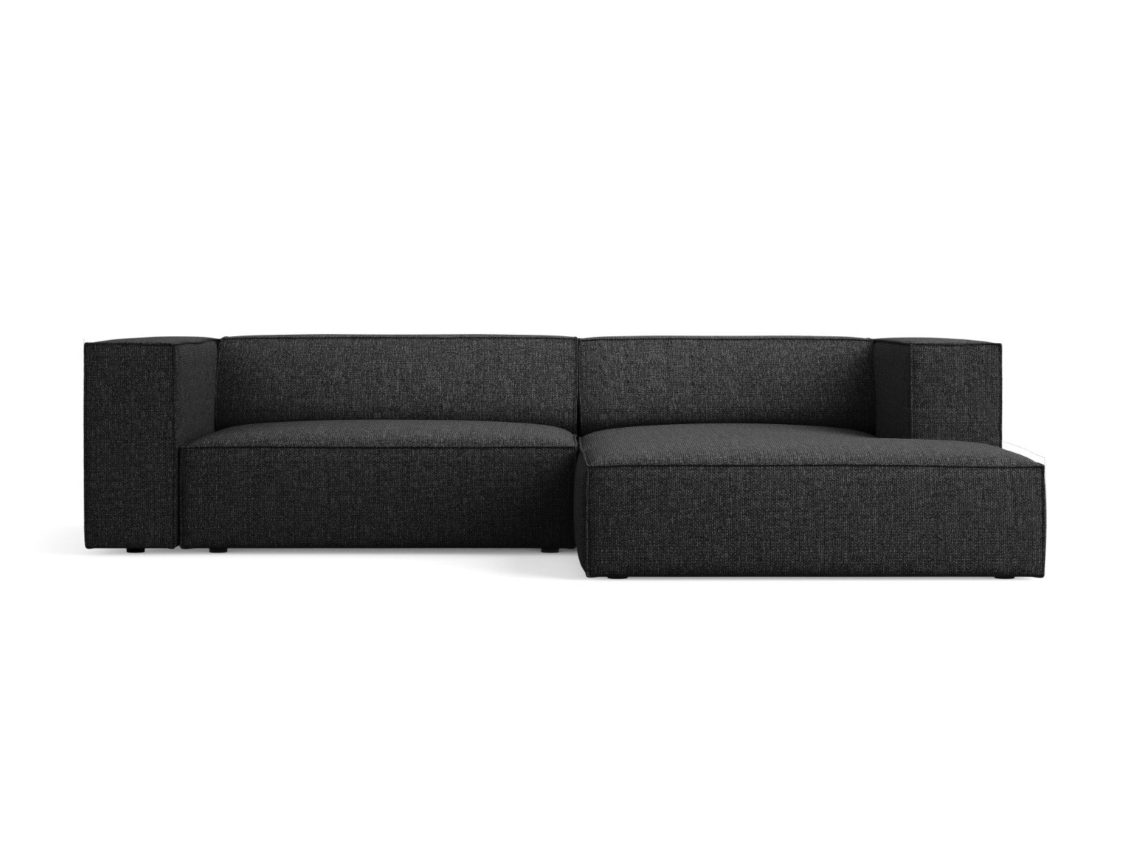 Cosmopolitan Design rechter hoekbank Arendal 3-zits, chenille, zwart -