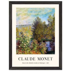 Artfulprints Poster met Lijst Claude Monet – Roses in the hoshede's ga