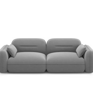 Cosmopolitan Design Modulaire bank Sydney 3-zits, flueel, lichtgrijs – Cosmopolitan Design Modulaire bank Sydney 3-zits, flueel, lichtgrijs –