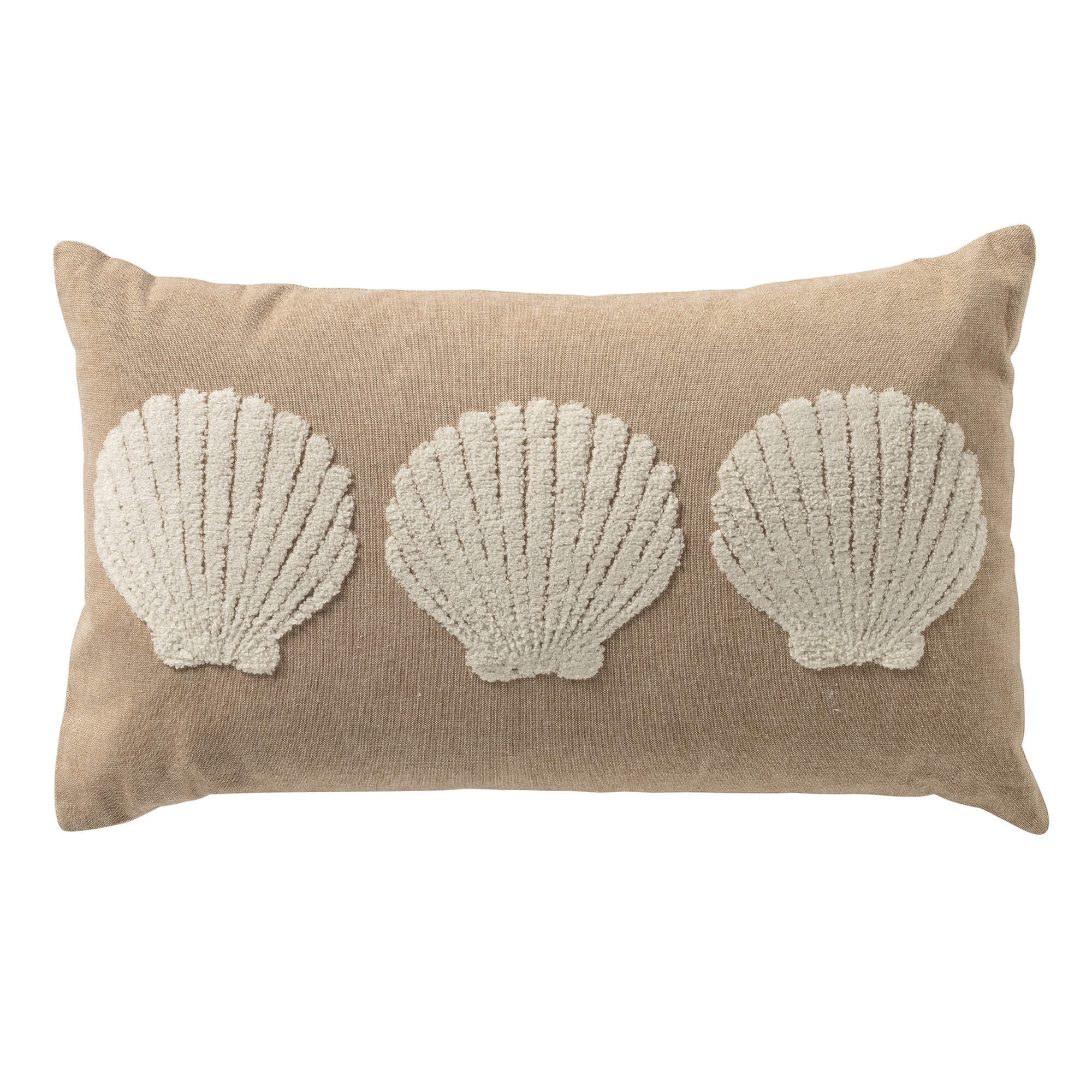 MERLIJN - kussenhoes 30x50 cm - schelpen - Irish Cream - beige