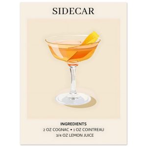 Artfulprints Poster Sidecar cocktail I – Ingrediënten – 30×40 cm – Ora Artfulprints Poster Sidecar cocktail I – Ingrediënten – 30×40 cm – Ora