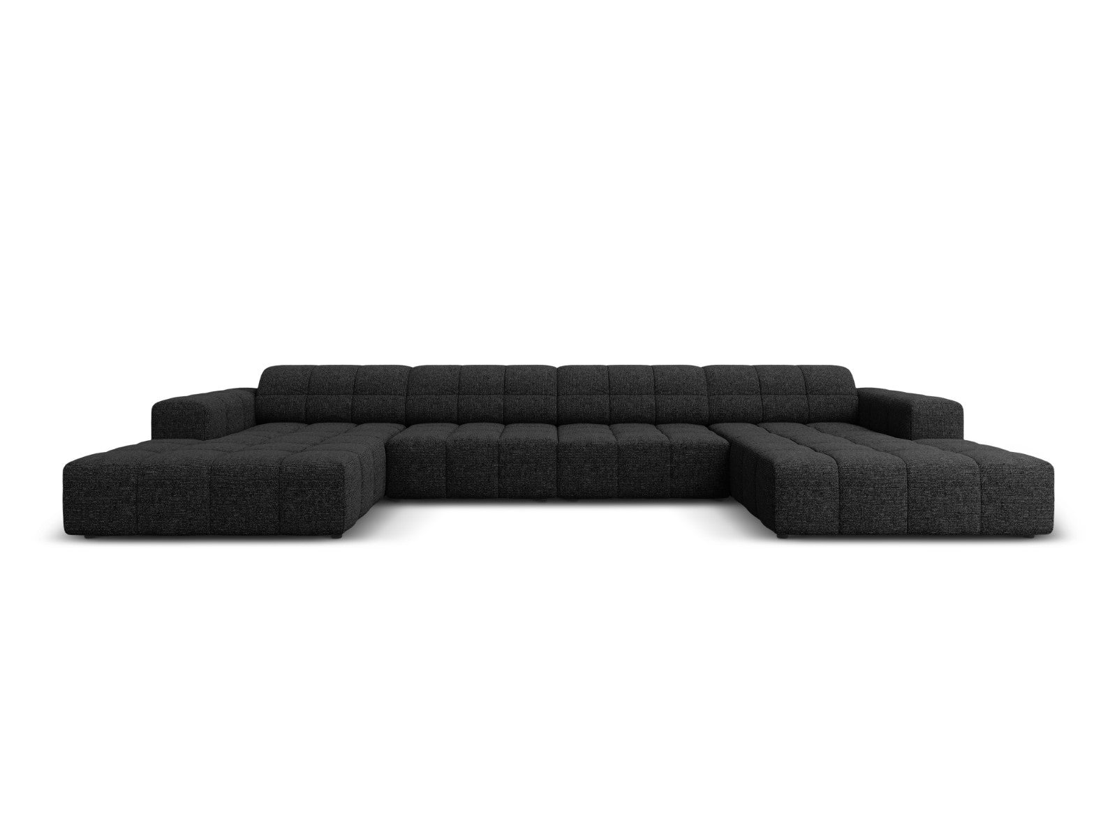 Cosmopolitan Design Panoramische bank Chicago 6-zits, chenille zwart -