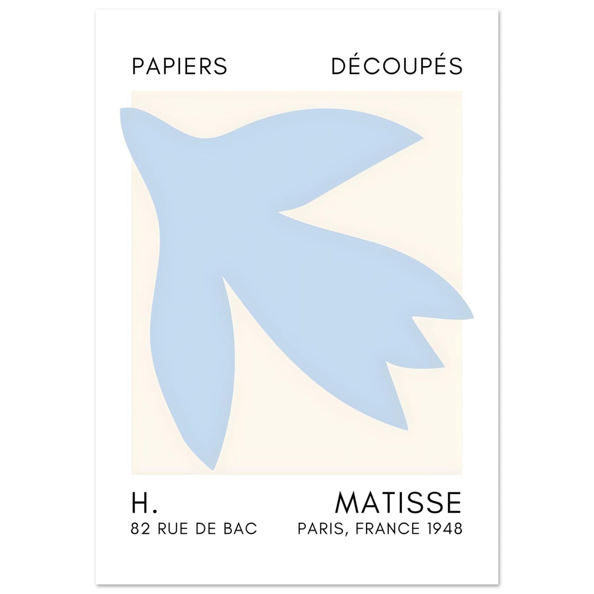 Artfulprints Poster Matisse – Shapes in the air light blue - 70x100 cm