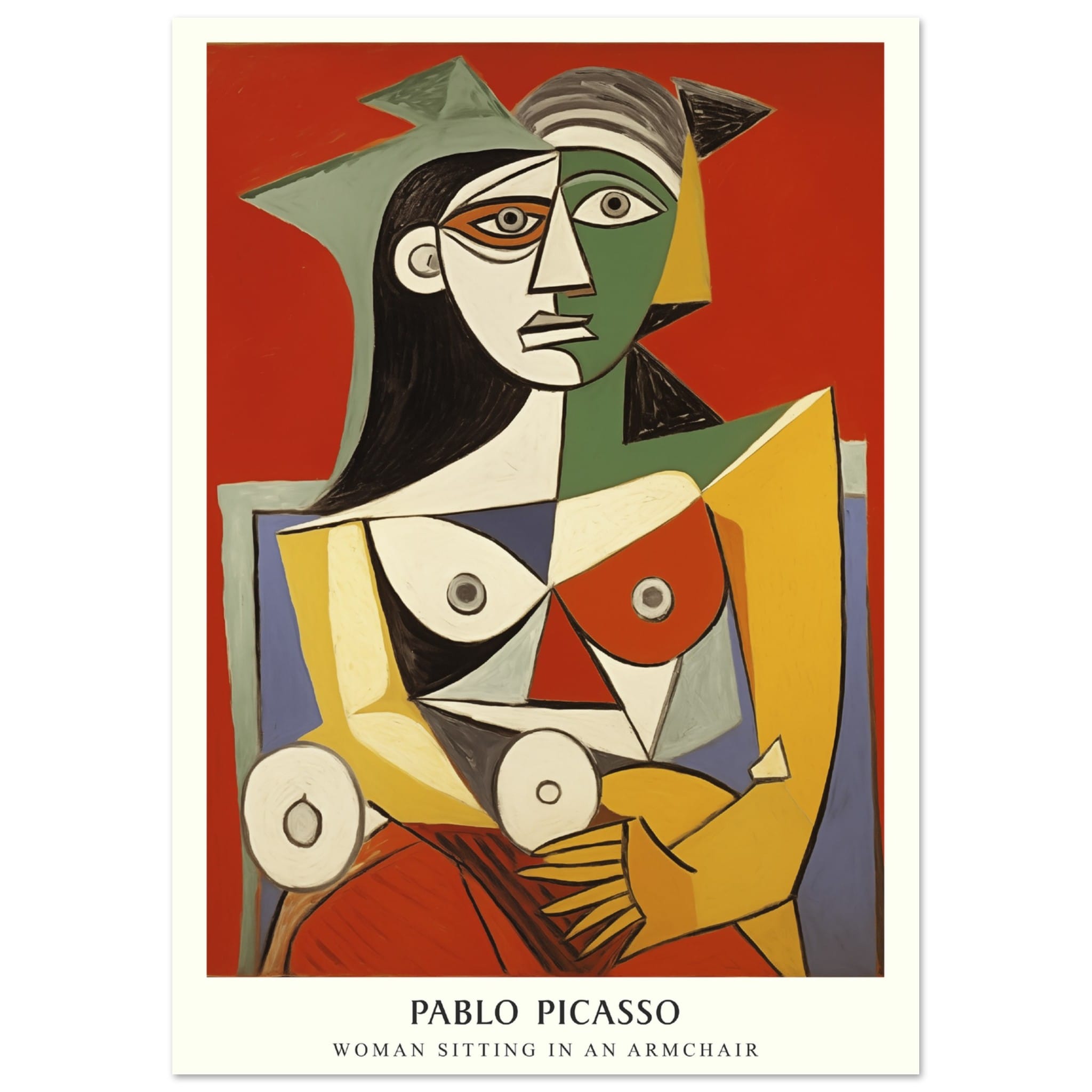 Artfulprints Poster Pablo Picasso - Woman sitting in an armchair - A4