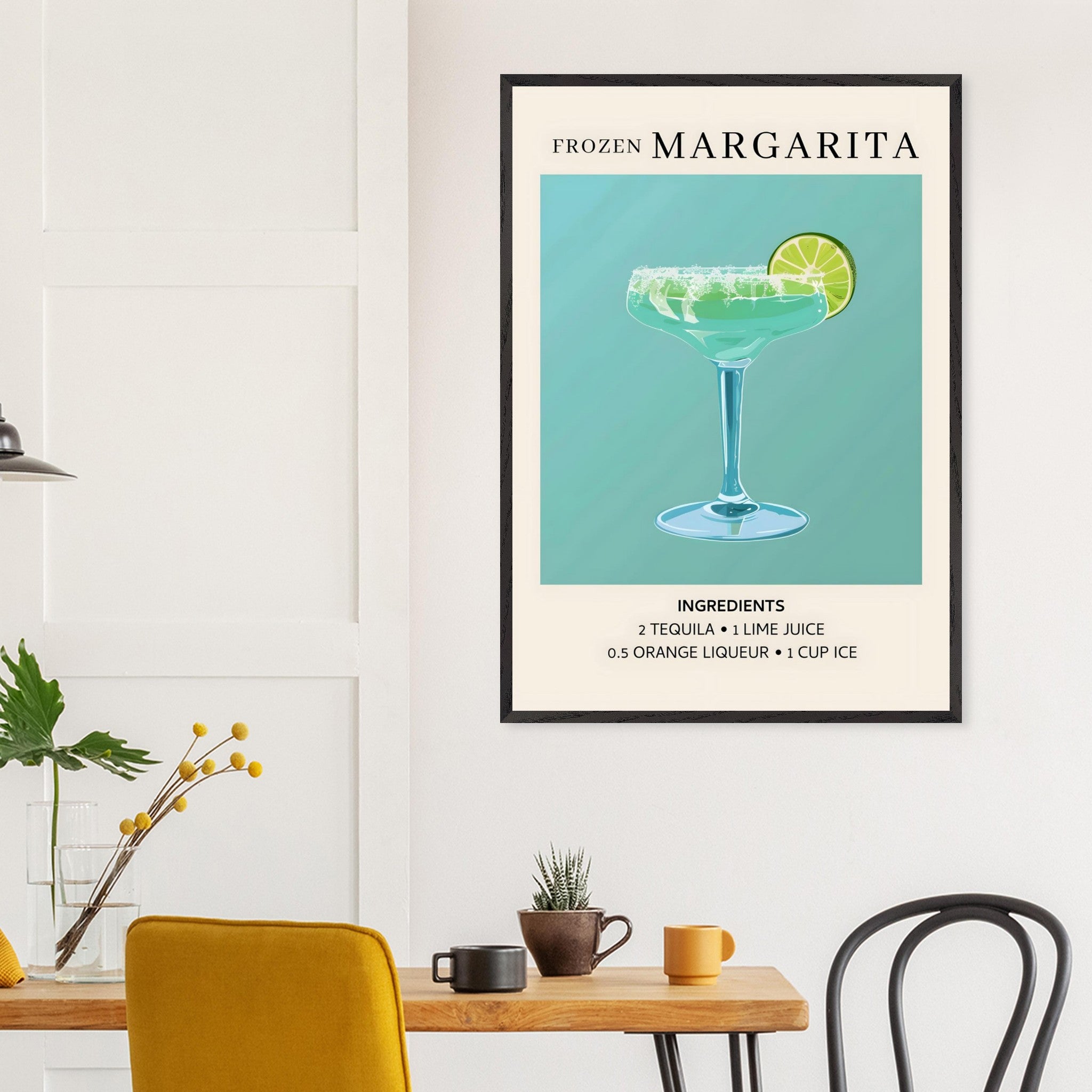 Artfulprints Poster Frozen Margarita cocktail II - Ingrediënten - 70x1