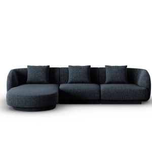 Cosmopolitan Design linker hoekbank Tulum 4-zits, chenille, koningsbla Cosmopolitan Design linker hoekbank Tulum 4-zits, chenille, koningsbla