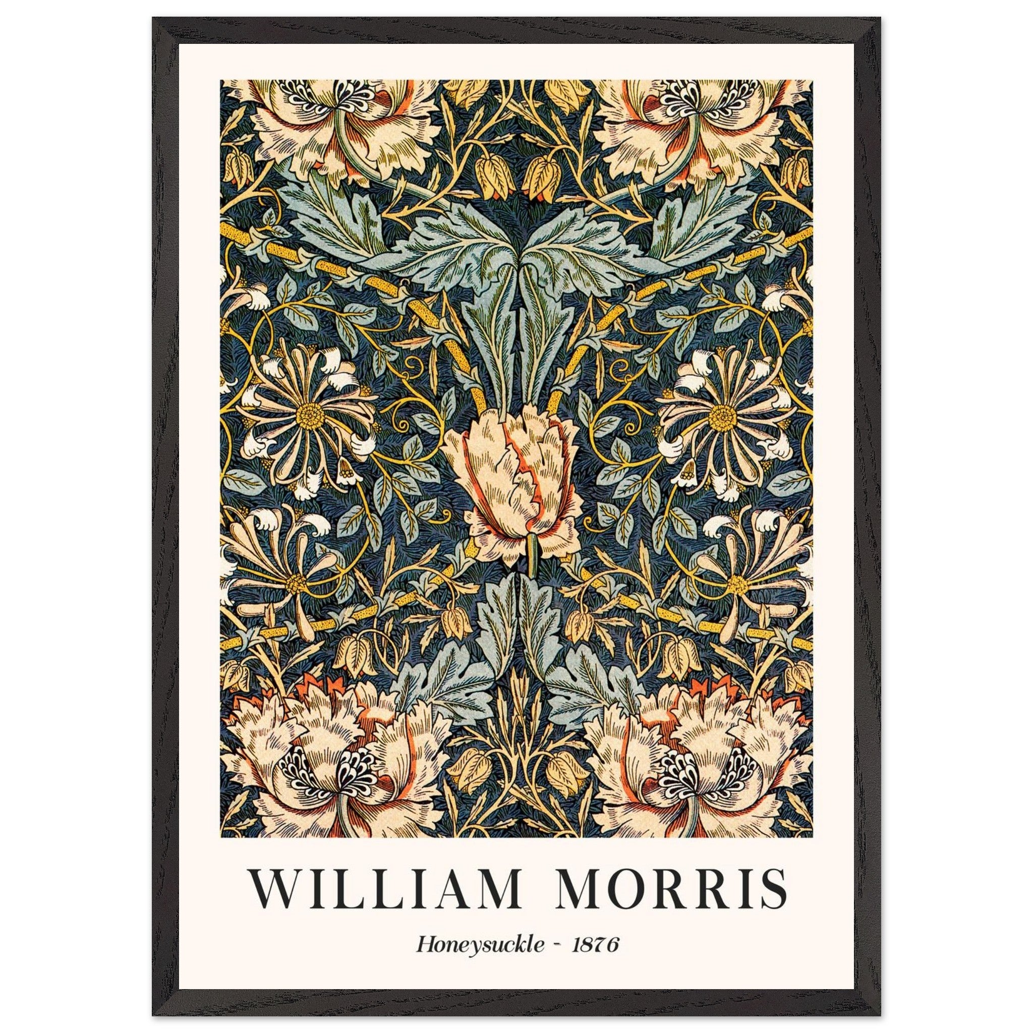 Artfulprints Poster met Lijst William Morris - Honeysuckle 1876 - 50x7