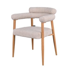 DÉJA Living Eetkamerstoel Lidingö – Beige/Naturel Stof – Set van 2