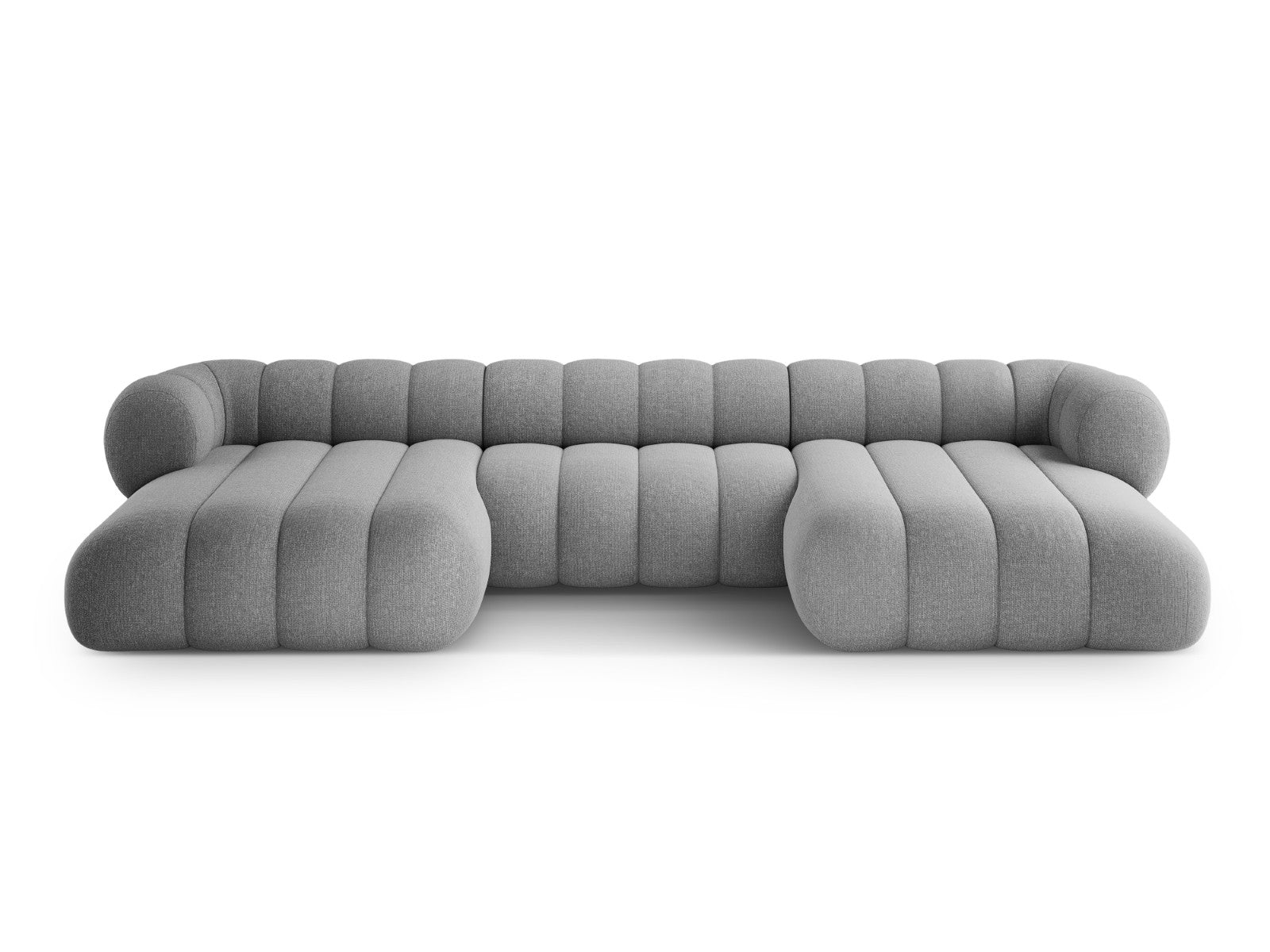 Cosmopolitan Design Panoramische bank Koge 6-zits, chenille lichtgrijs
