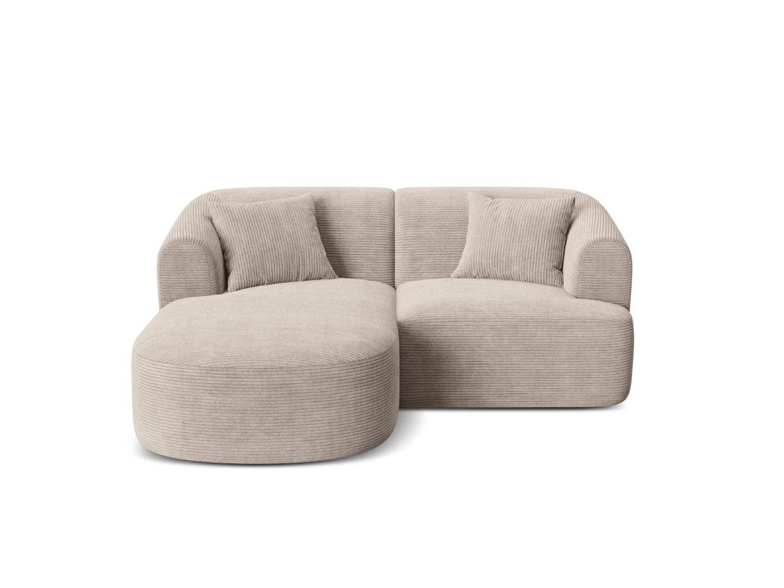 Cosmopolitan Design Modulaire hoekbank links Campi 3-zits, ribfluwelen