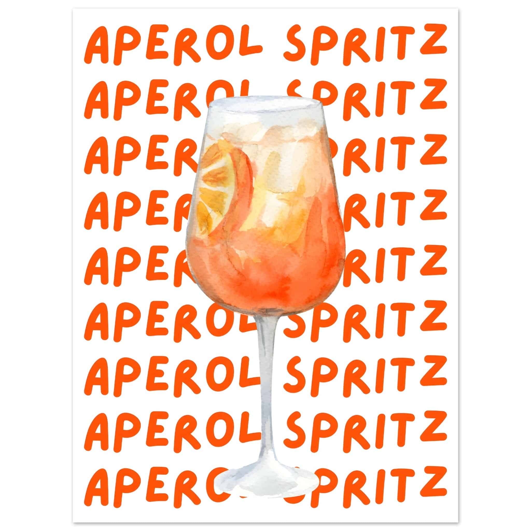 Artfulprints Poster Aperol Spritz - Written behind the glass - 30x40 c
