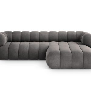 Cosmopolitan Design rechter hoekbank Koge 5-zits, flueel grijs – 165×2 Cosmopolitan Design rechter hoekbank Koge 5-zits, flueel grijs – 165×2