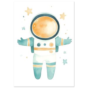 Artfulprints Poster Kleine ruimteheld – A4 21×29.7 cm – Meerkleurig Artfulprints Poster Kleine ruimteheld – A4 21×29.7 cm – Meerkleurig