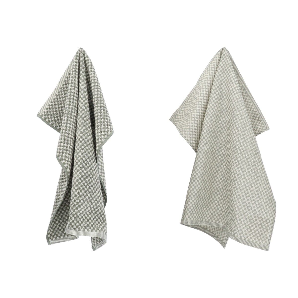 Luxe Keukendoek en Theedoek Kleine Ruit Donkergroen - Bunzlau Castle -