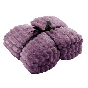 RICKY – plaid 150×200 cm – geribd fleece – superzacht – Dusky Orchid – RICKY – plaid 150×200 cm – geribd fleece – superzacht – Dusky Orchid –