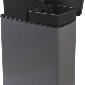 Curver Decobin Duo Prullenbak – 26L + 26L – Rechthoekig – Grijs