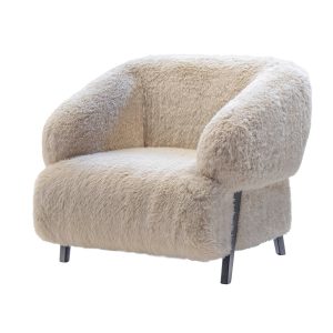 DÉJA Living Fauteuil Espe Fluffy – Taupe Stof – 91x86x77cm