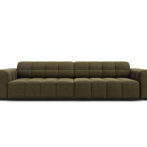 Cosmopolitan Design Bank Chicago 4-zits, flueel groente – 102x252x78cm Cosmopolitan Design Bank Chicago 4-zits, flueel groente – 102x252x78cm