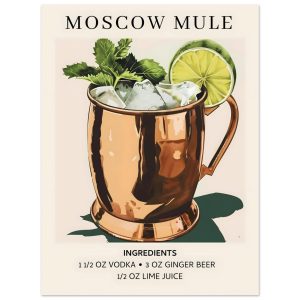 Artfulprints Poster Moscow Mule cocktail I – Ingrediënten – 30×40 cm – Artfulprints Poster Moscow Mule cocktail I – Ingrediënten – 30×40 cm –