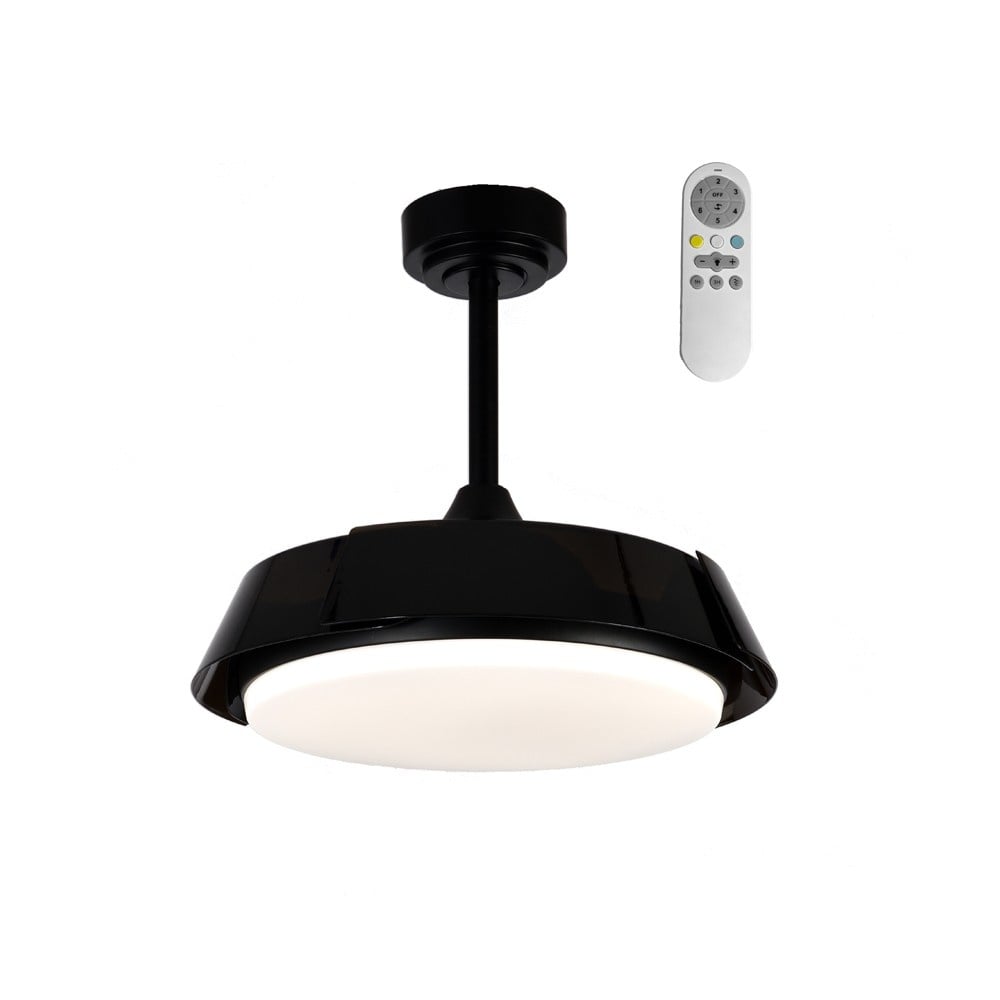 CristalRecord plafondventilator Batan - 1 lichts - 107 x 51 cm - zwart