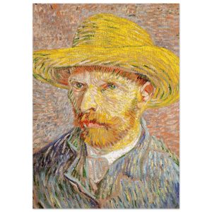 Artfulprints Poster Vincent van Gogh – Zelfportret met strohoed – 50×7