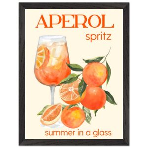 Artfulprints Poster met Lijst Aperol Spritz – Summer in a glass – 30×4