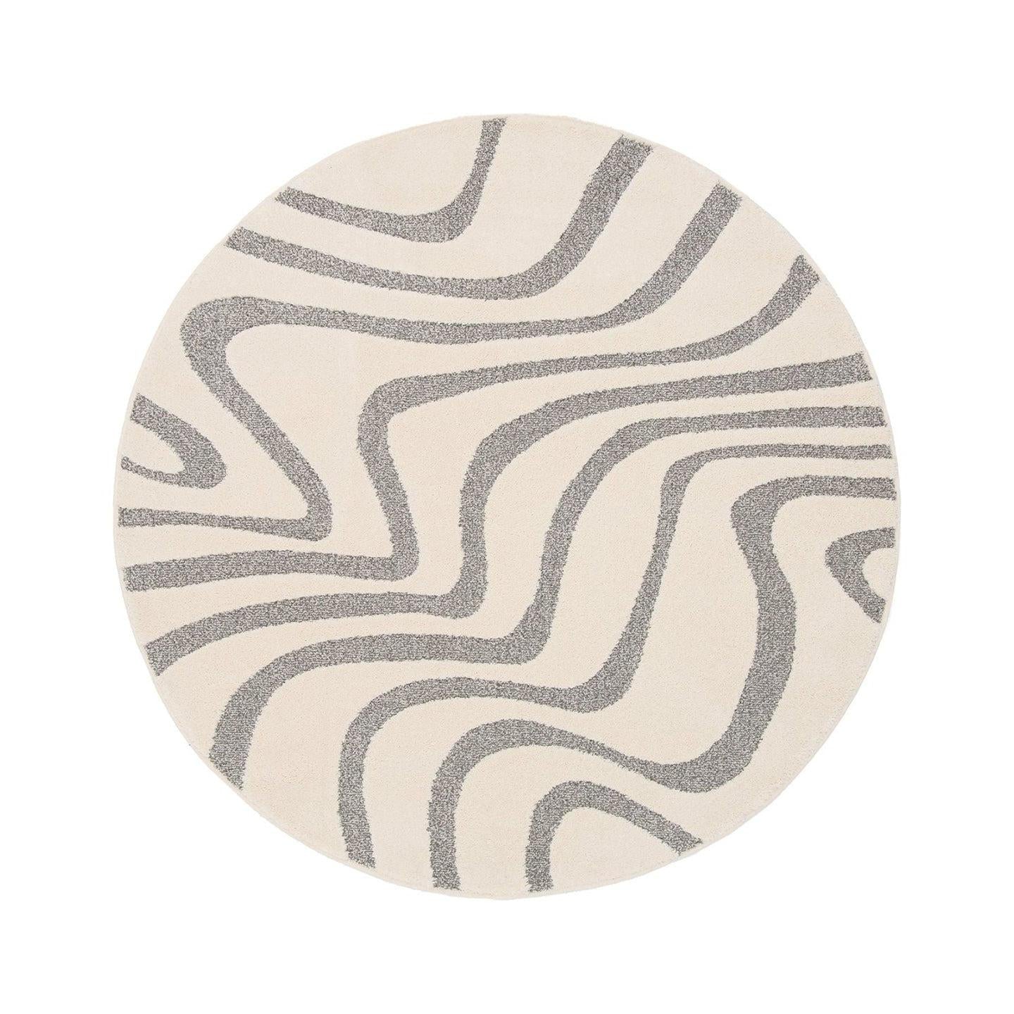 AFK Living vloerkleed Naya - reliëfeffect - grijs - 160 x 160 cm