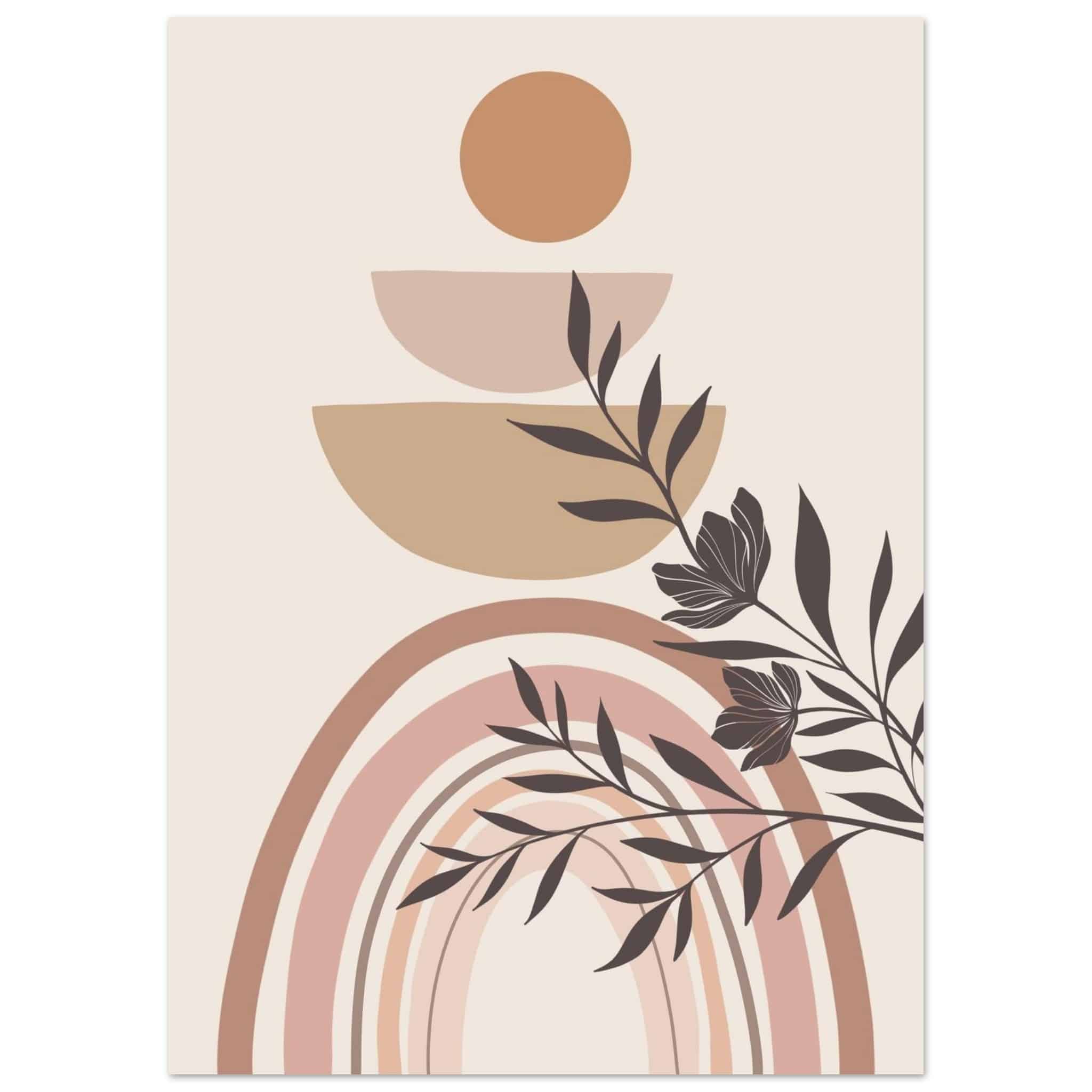 Artfulprints Poster Boho – Harmony curve - 50x70 cm - beige