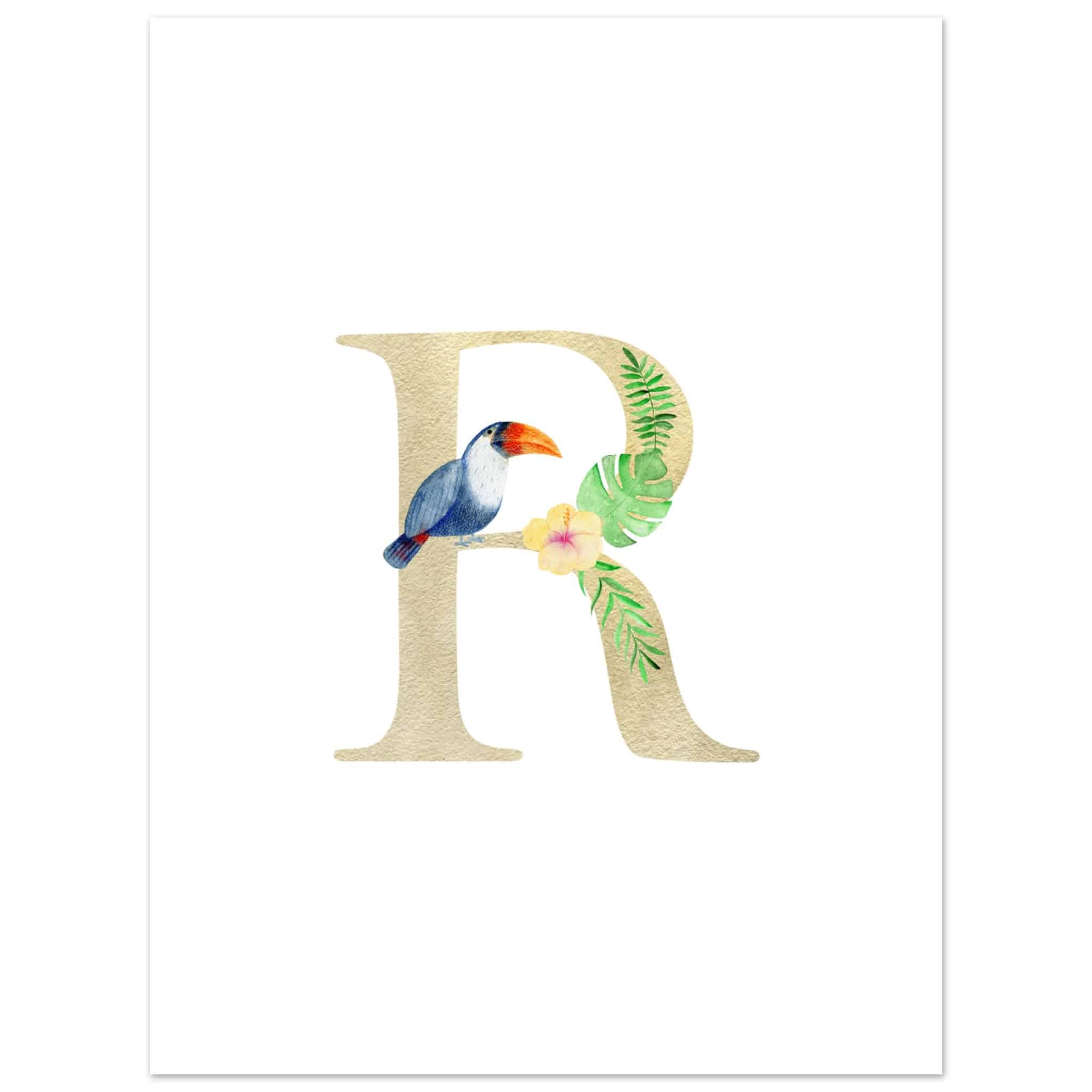Artfulprints Poster Letter R kindernaam - 30x40 cm - Meerkleurig