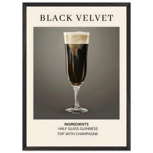 Artfulprints Poster met Lijst Black Velvet cocktail – Ingrediënten – 5