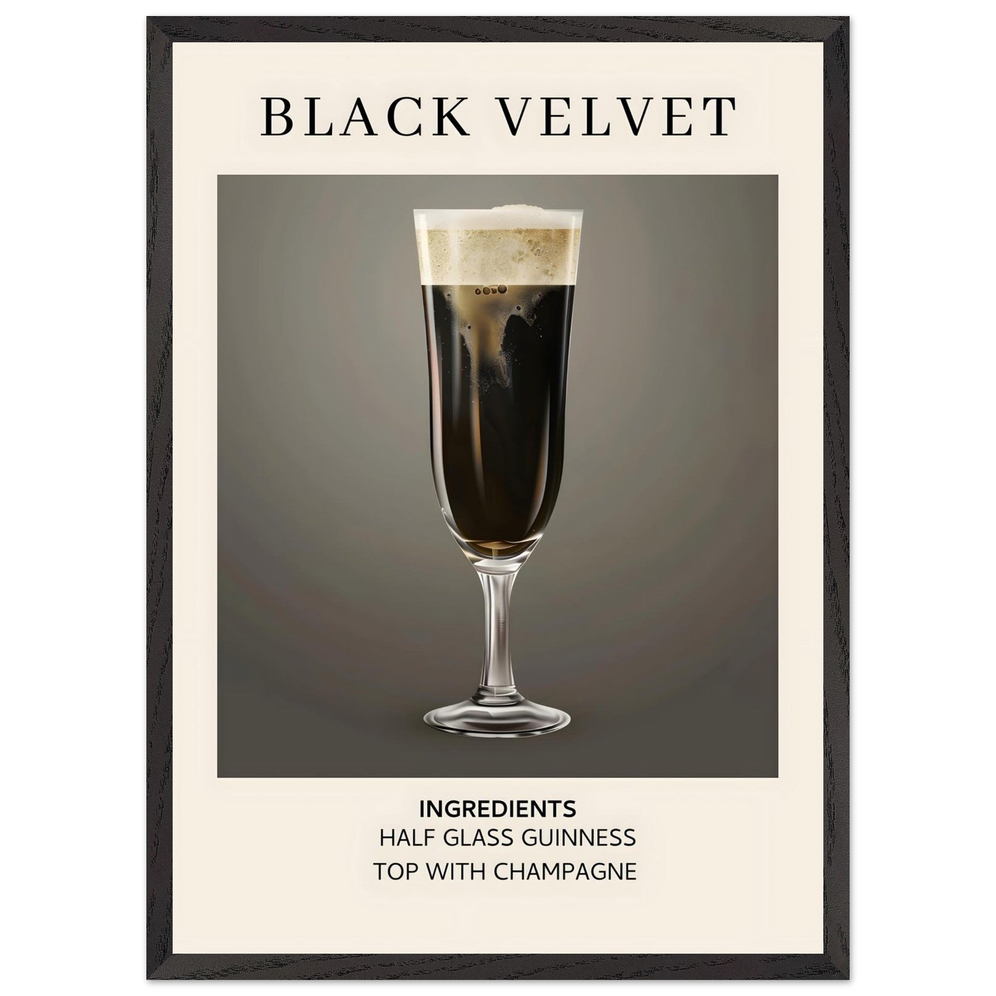 Artfulprints Poster met Lijst Black Velvet cocktail - Ingrediënten - 5