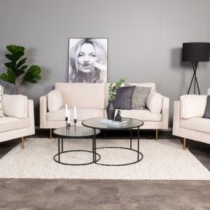 BRAM Bank Renzo – Zits Bank – Beige Ribstof