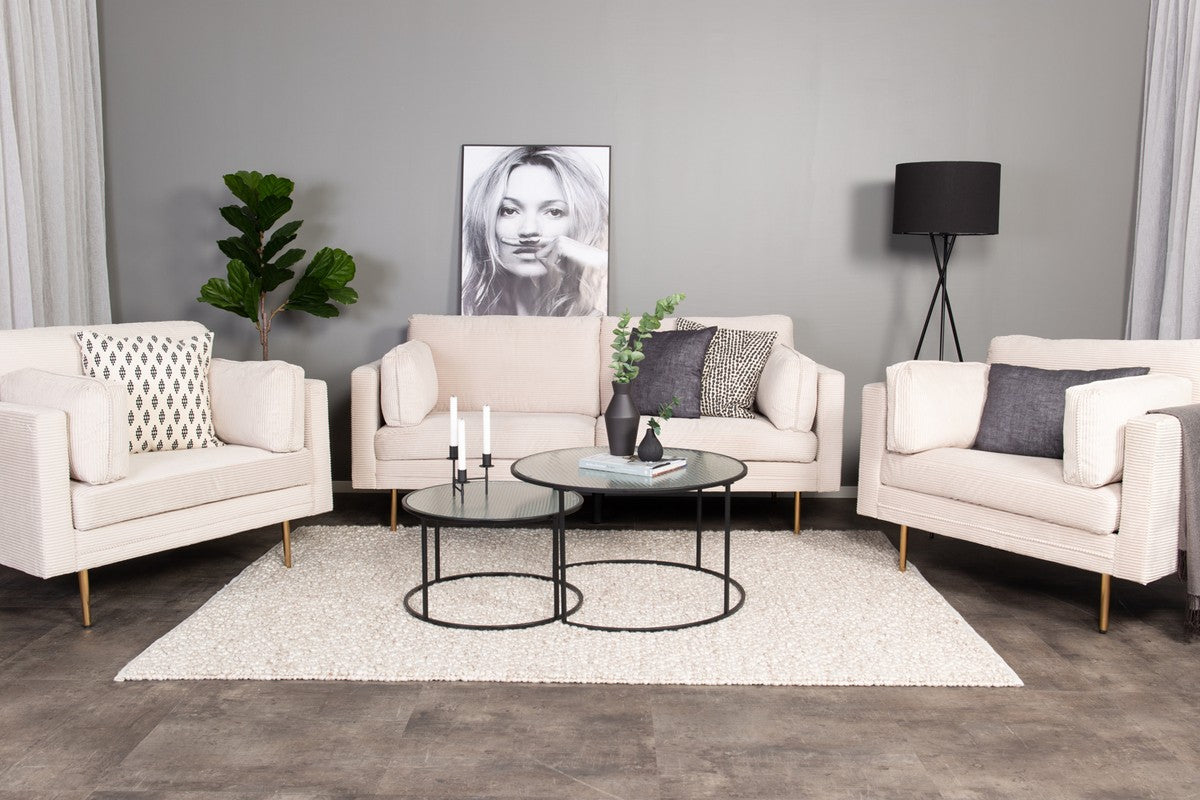 BRAM Bank Renzo - Zits Bank - Beige Ribstof