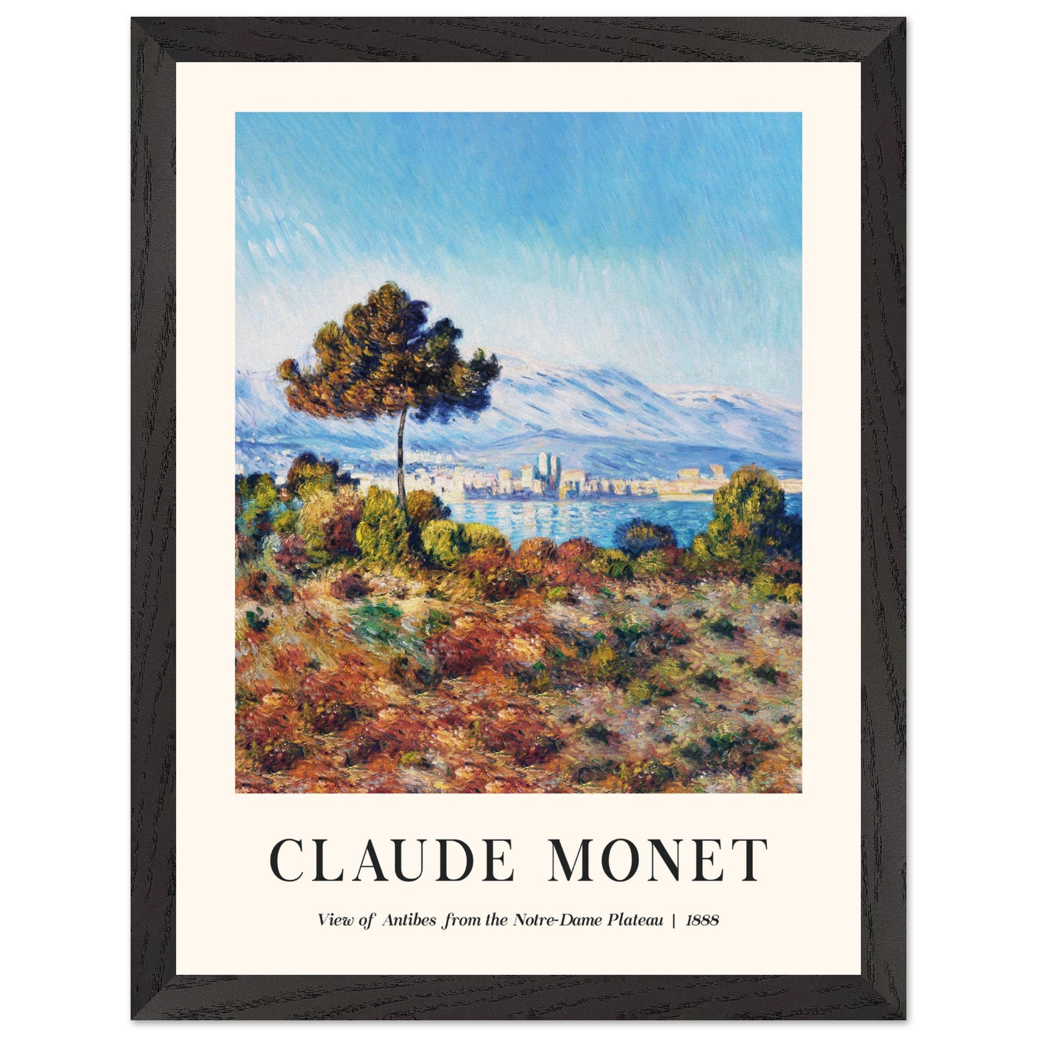 Artfulprints Poster met Lijst Claude Monet - View of Antibes, from the