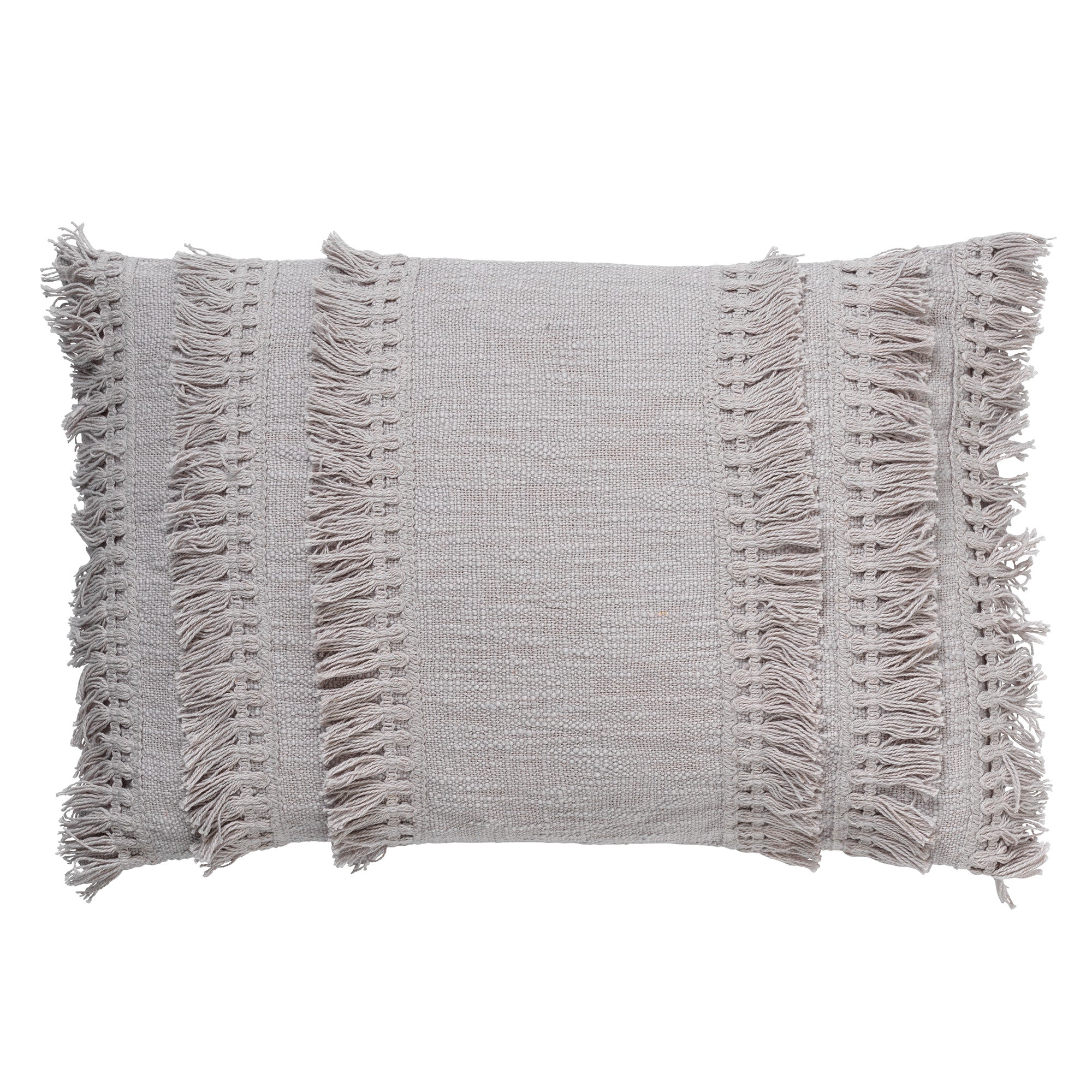 FARA - Sierkussen 40x60 cm - 100% katoen - met franjes - Micro Chip -