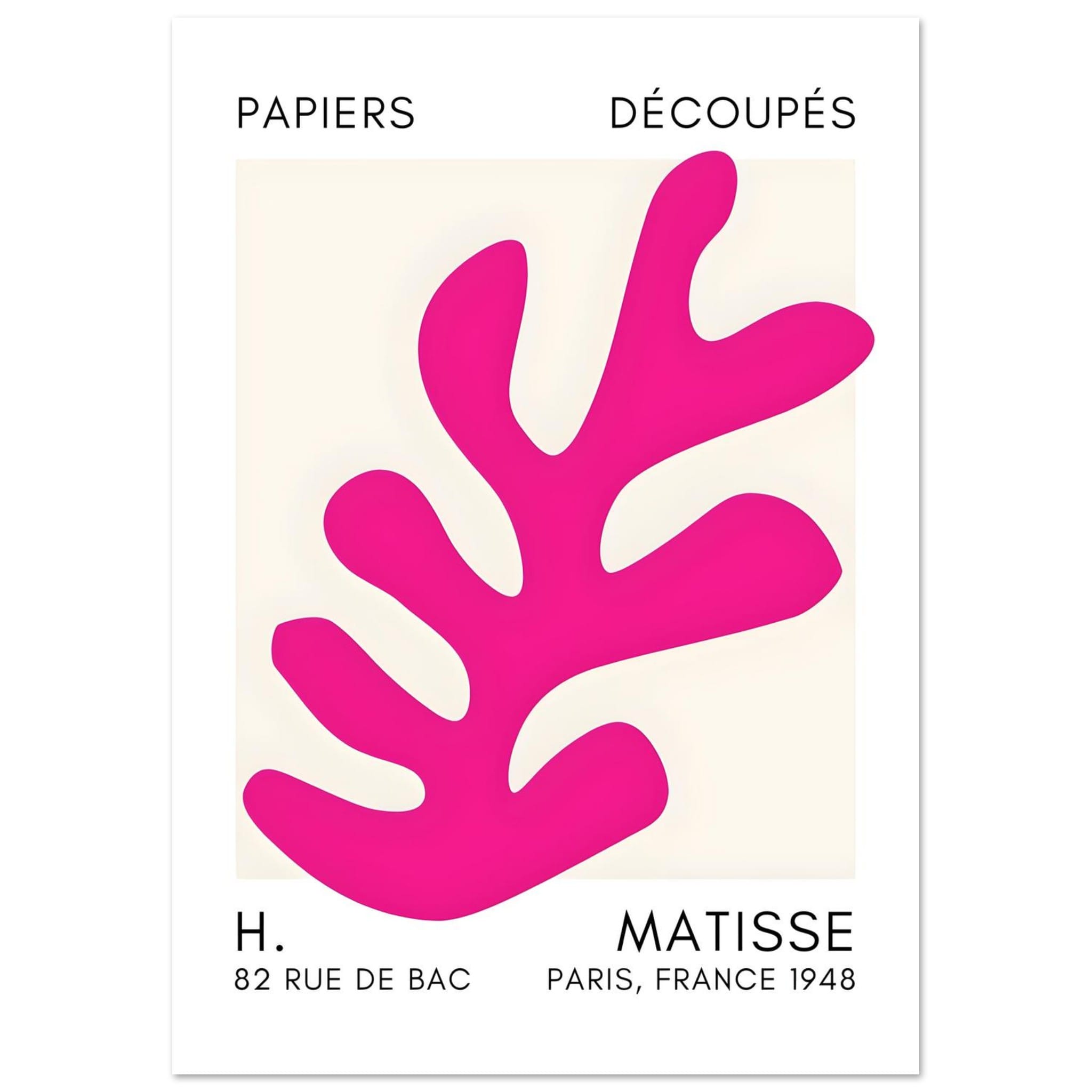 Artfulprints Poster Matisse – Ocean petals pink - A4 21x29.7 cm - Roze