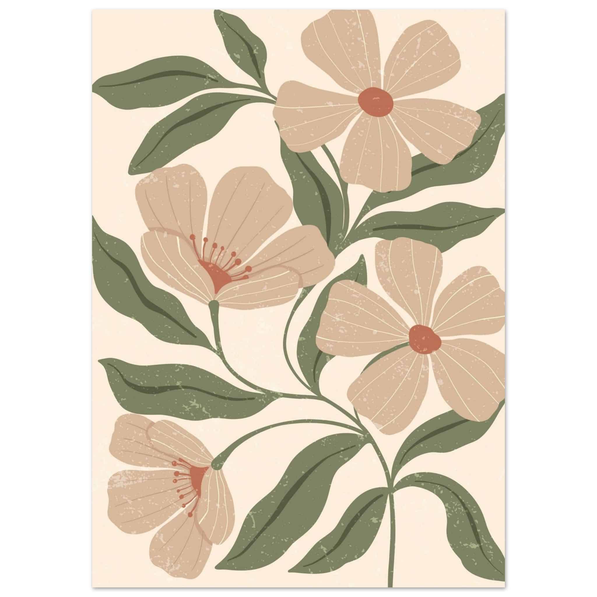 Artfulprints Poster Boho – Dusty florals - 50x70 cm - Groen