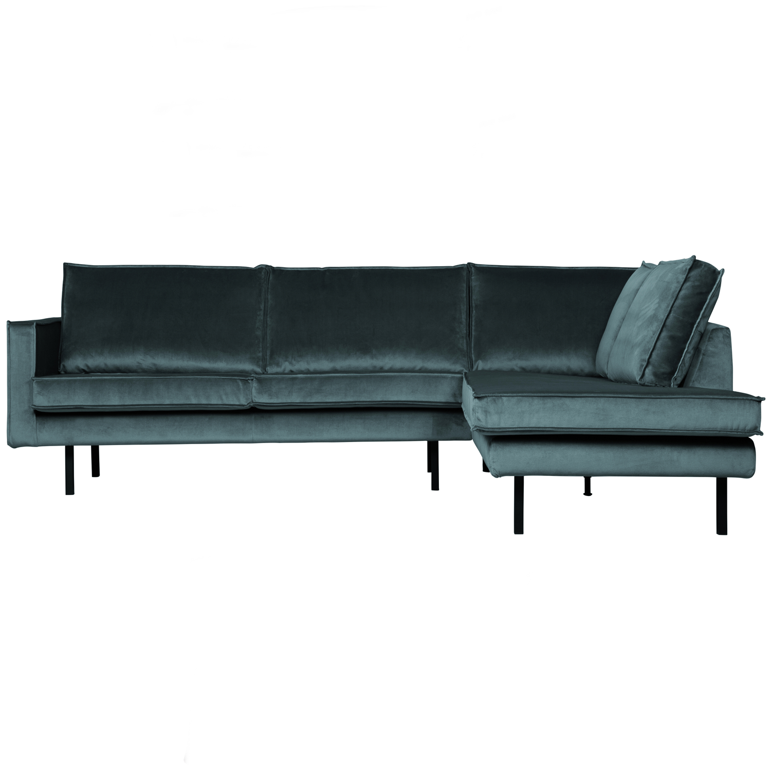 WOOOD hoekbank rechts Rodeo - Velvet - Teal - 85x266x213