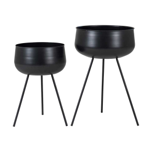 Artichok Evie staande bloempot zwart – set van 2 Artichok Evie staande bloempot zwart – set van 2
