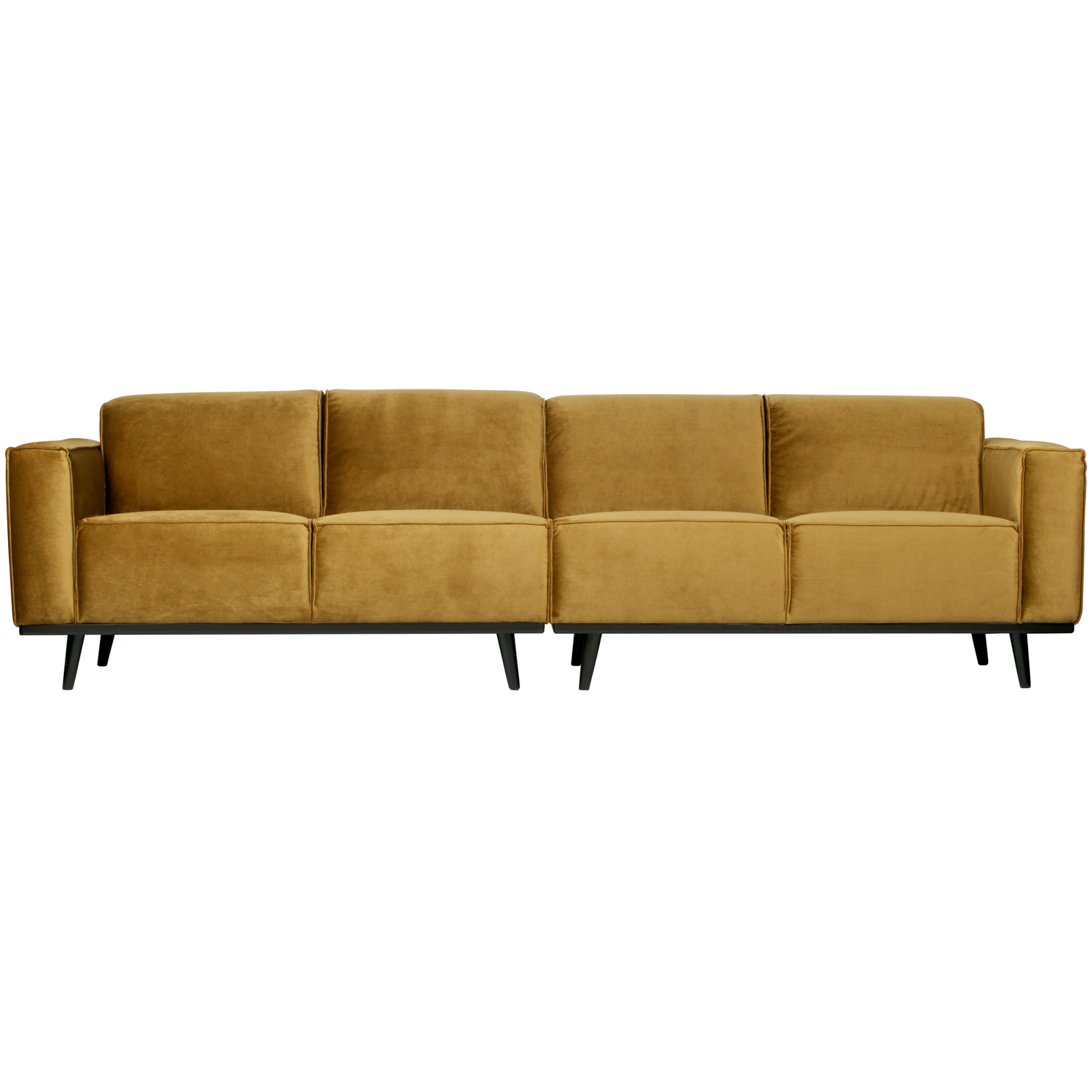 WOOOD 4-zits bank Statement - Fluweel - Honey Yellow - 77x280x93