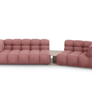 Cosmopolitan Design Rechte modulaire bank Sky 3-zits, flueel, zalm – 1 Cosmopolitan Design Rechte modulaire bank Sky 3-zits, flueel, zalm – 1