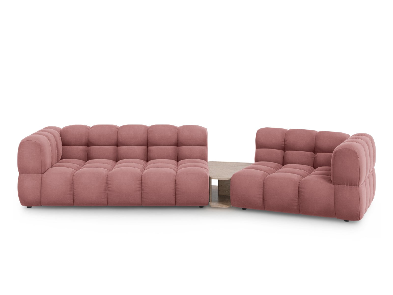 Cosmopolitan Design Rechte modulaire bank Sky 3-zits, flueel, zalm - 1