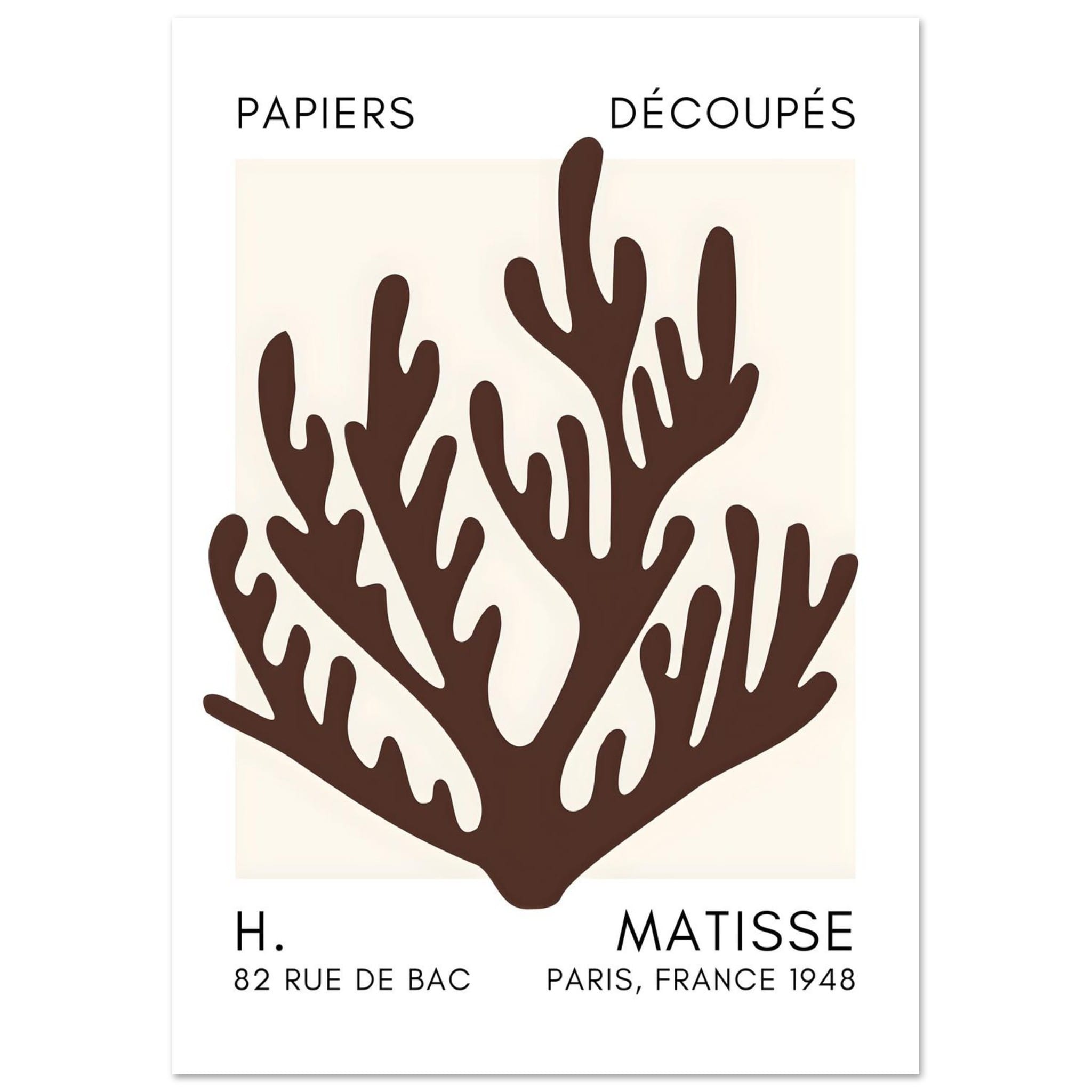 Artfulprints Poster Matisse – Coral harmony brown - A4 21x29.7 cm - Br