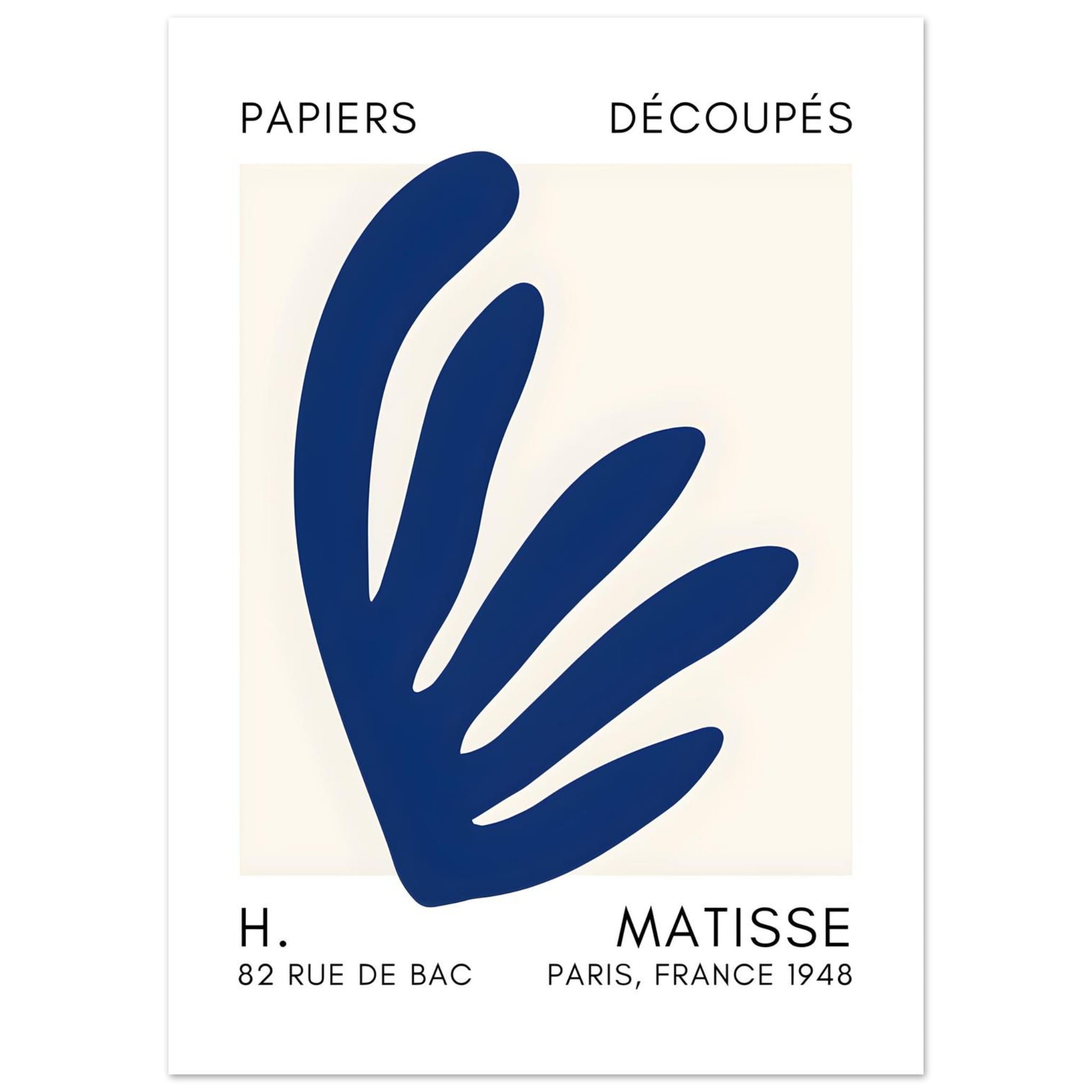 Artfulprints Poster Matisse – Aquatic impression navy blue II - 50x70