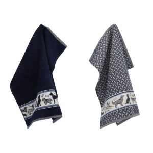 Luxe Keukendoek en Theedoek Hond Donkerblauw – Bunzlau Castle – 100% b Luxe Keukendoek en Theedoek Hond Donkerblauw – Bunzlau Castle – 100% b