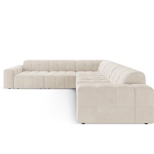 Cosmopolitan Design Hoekbank CHICAGO 4-zits, flueel lichtbeige – 285×2 Cosmopolitan Design Hoekbank CHICAGO 4-zits, flueel lichtbeige – 285×2