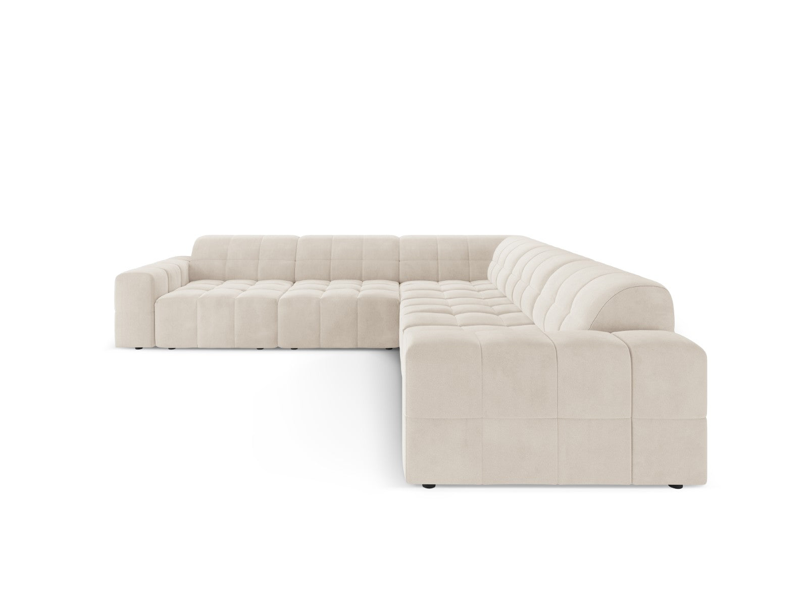 Cosmopolitan Design Hoekbank CHICAGO 4-zits, flueel lichtbeige - 285x2
