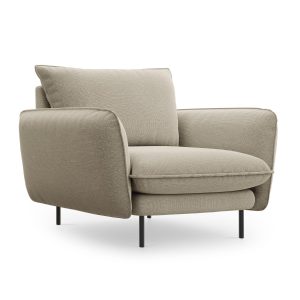 Cosmopolitan Design Fauteuil Vienna structurele stof, beige – 94x97x95