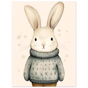 Artfulprints Winterkonijn aquarel poster 30×40 cm
