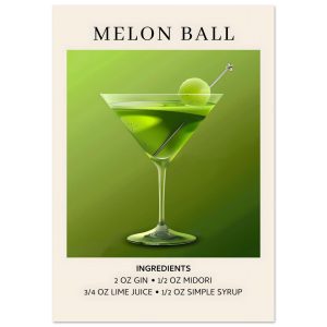 Artfulprints Poster Melon Ball cocktail – Ingrediënten – 70×100 cm – G Artfulprints Poster Melon Ball cocktail – Ingrediënten – 70×100 cm – G